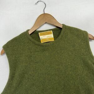 Vintage Jantzen Sweater Vest mens medium Green Australian Lambs Wool USA 60s 70s
